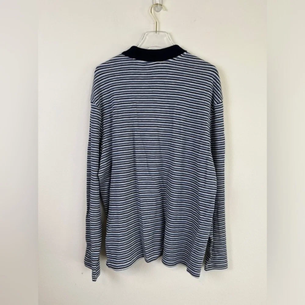 Ted Baker Cotton Blend Textured Stripe Relaxed Fit Quarter Zip Polo Shirt, NWT‎